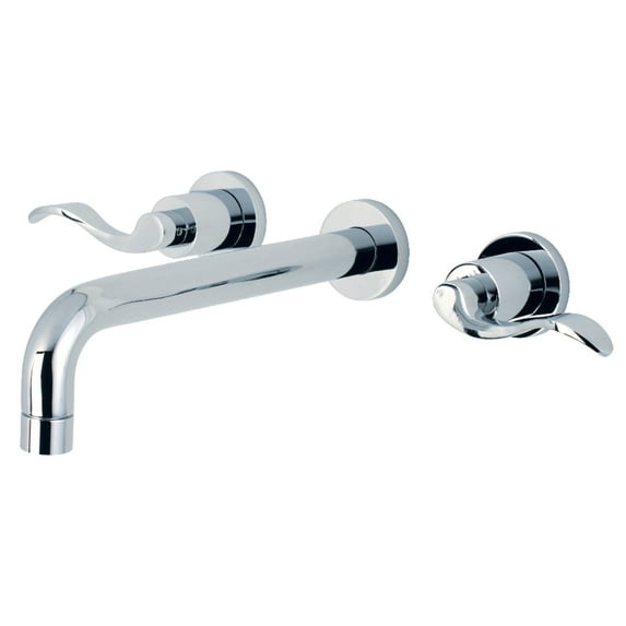 Kingston Brass KS8021DFL NuWave Two-Handle Wall Mount Roman Tub Faucet, Polished Chrome