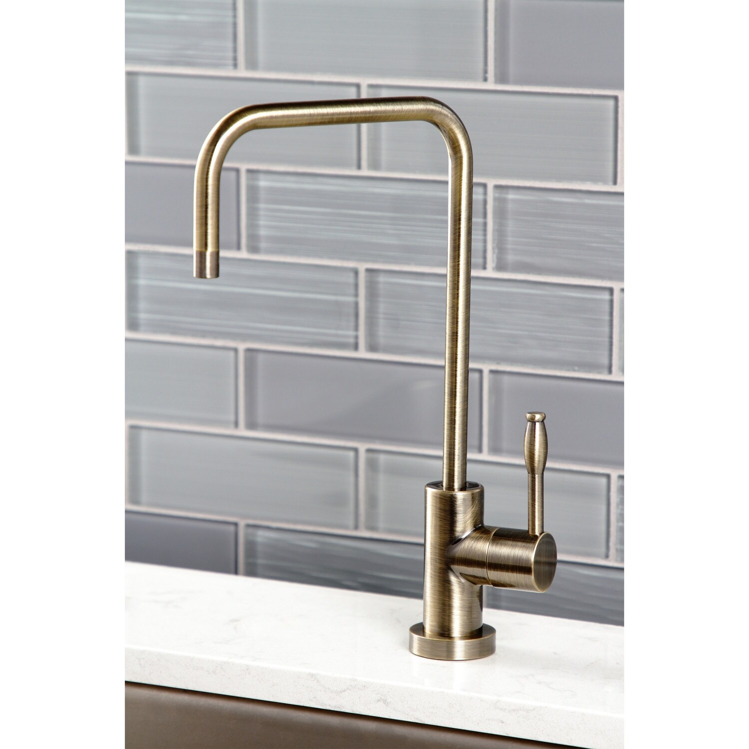Kingston Brass Wasserhahn Mit Kaltwasser-Filter – Brushed Brass, Einlochmontiert Für Kristallklares Trinkwasser