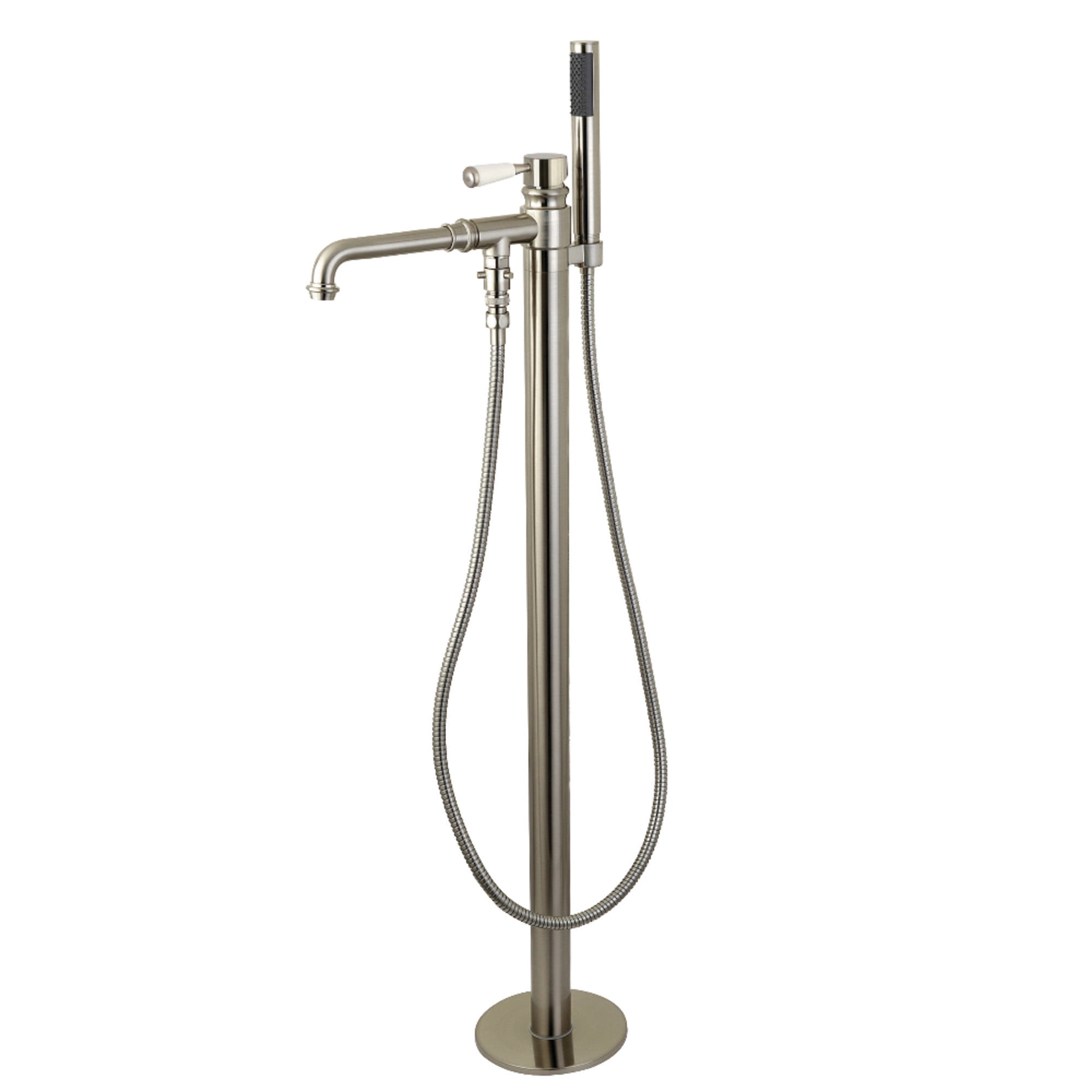 Kingston Brass KS7038DPL Paris Freestanding Tub Faucet with Hand Shower, Brushed Nickel