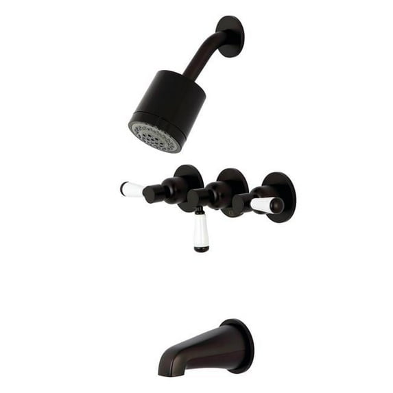 Kingston Brass Paris Tub & Shower Faucet with 3 Handles Oil Rubbed Bronze