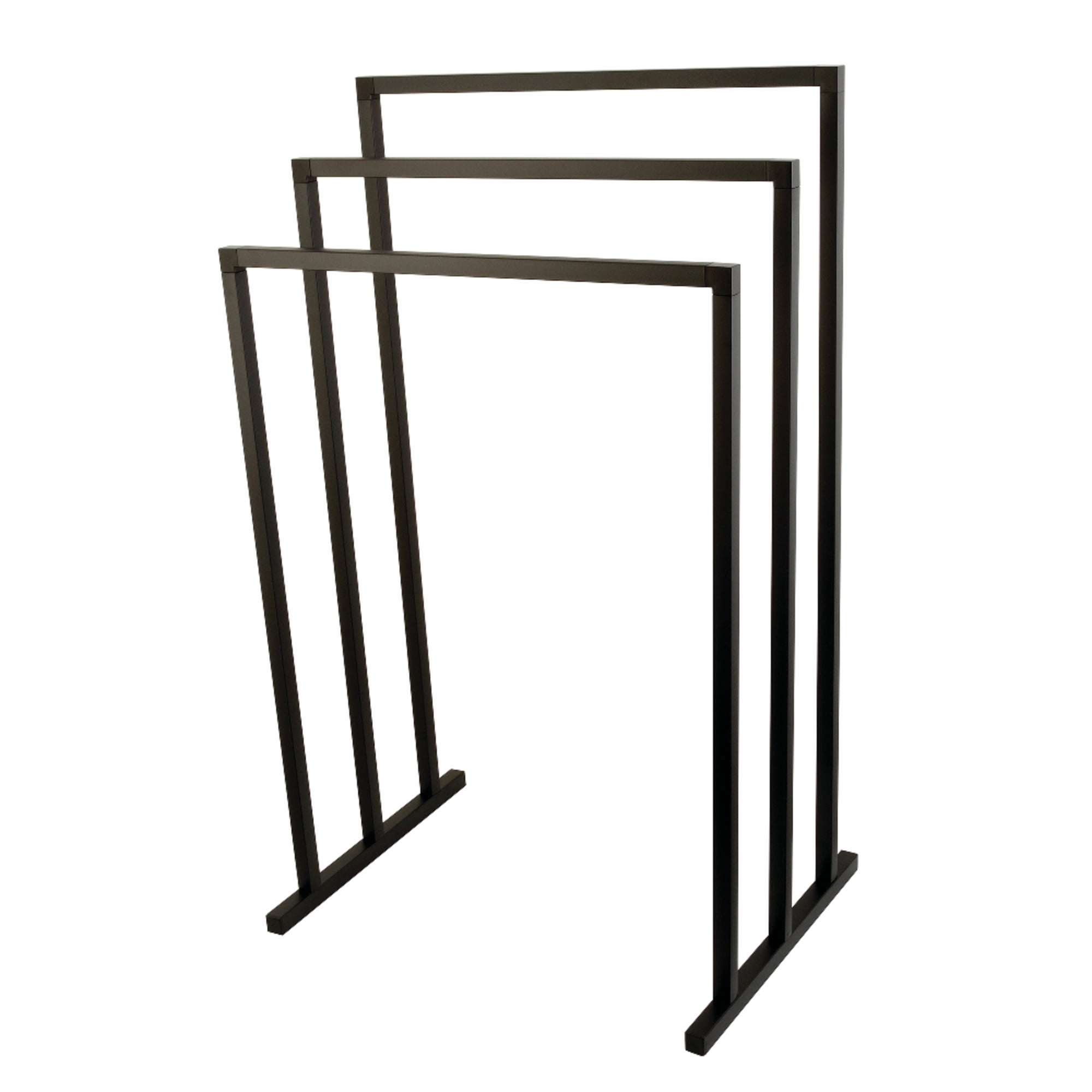 Kingston Brass SCC8280 Edenscape 33-3/16 Inch Freestanding Pedestal 3-Tier Towel Rack in Matte Black