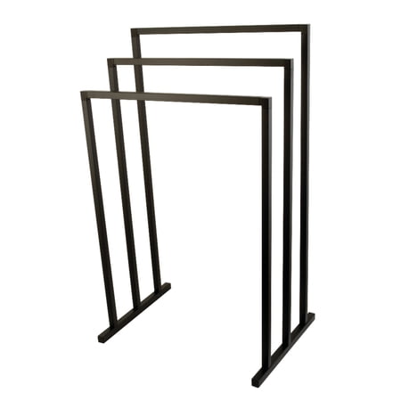 Kingston Brass SCC8280 Edenscape 33-3/16 Inch Freestanding Pedestal 3-Tier Towel Rack in Matte Black