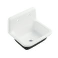 thumbnail image 1 of Kingston Brass Petra Galley KGCLWS221871 Cast Iron Single Bowl Wall Mount Utility Sink with Drain, White/Polished Chrome, 1 of 4