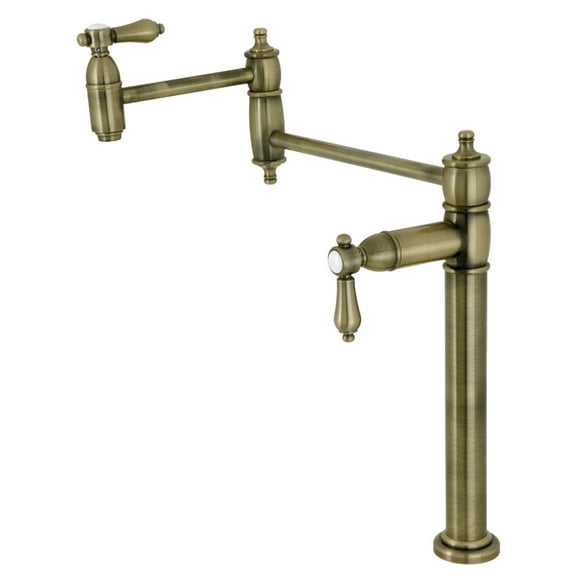 Kingston Brass KS3703BAL Heirloom Deck Mount Pot Filler Faucet, Antique Brass