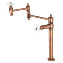 Kingston Brass KS370PXAC Restoration Deck Mount Pot Filler Faucet, Antique Copper