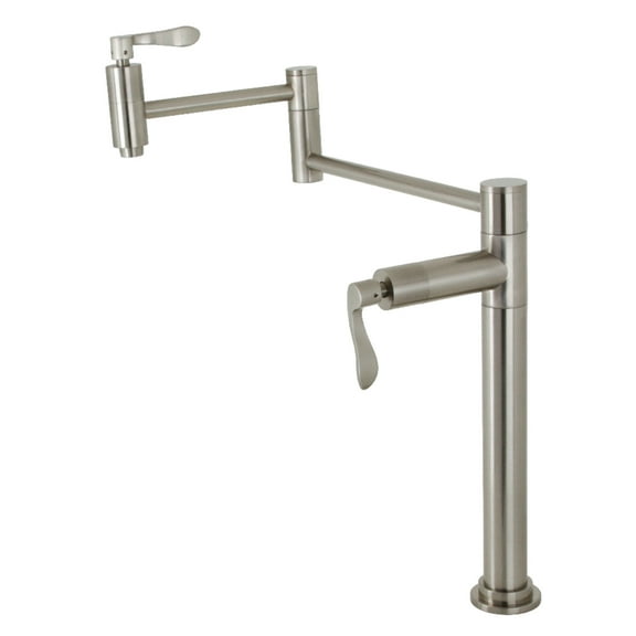 Kingston Brass KS8708DFL NuWave Deck Mount Pot Filler Faucet, Brushed Nickel