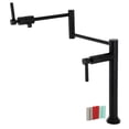 thumbnail image 1 of Kingston Brass KS4700DKL Kaiser Deck Mount Pot Filler Faucet, Matte Black, 1 of 8