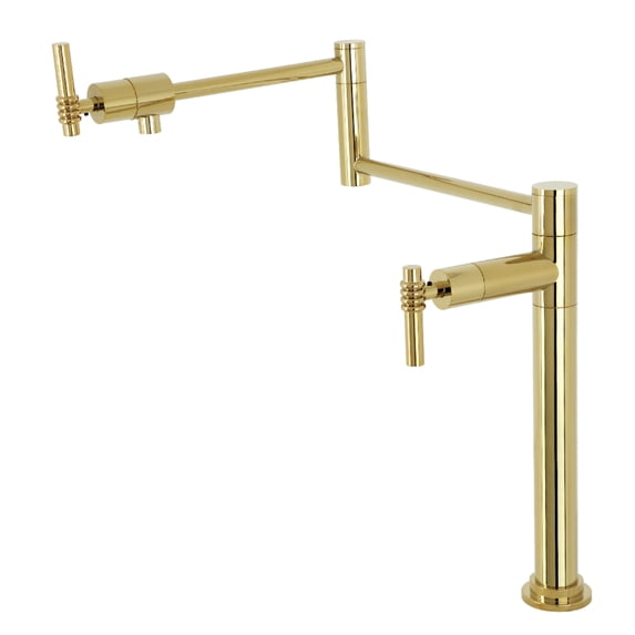 Kingston Brass KS4702ML Milano Deck Mount Pot Filler Faucet, Polished Brass
