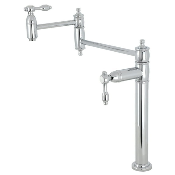 Kingston Brass KS3701TAL Tudor Deck Mount Pot Filler Faucet, Polished Chrome