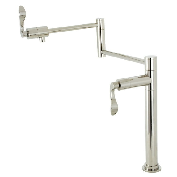 Kingston Brass KS4706DFL NuWave Deck Mount Pot Filler Faucet, Polished Nickel