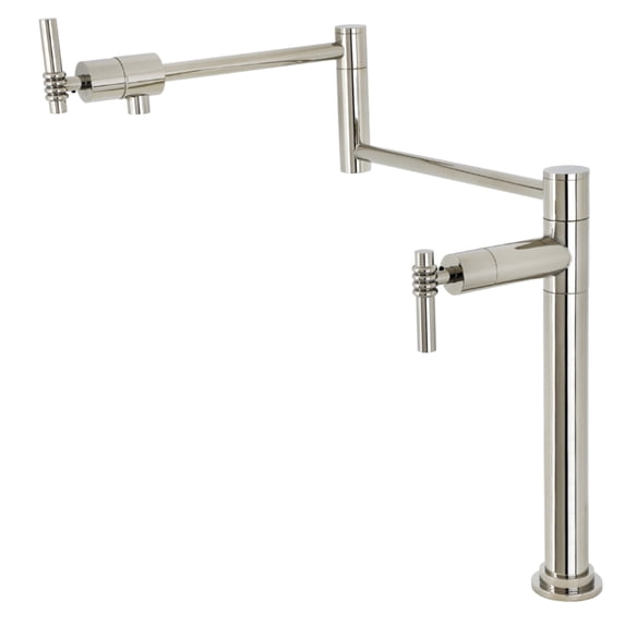 Kingston Brass KS4706ML Milano Deck Mount Pot Filler Faucet, Polished Nickel