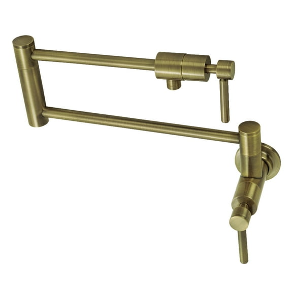 Kingston Brass KS4103DL Concord Two-Handle 1-Hole Wall Mount Pot Filler Faucet in Antique Brass