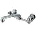 thumbnail image 1 of Kingston Brass KF200 Proseal Double-Handle 2-Hole Wall-Mount Bridge Kitchen Faucet in Polished Chrome, 1 of 4