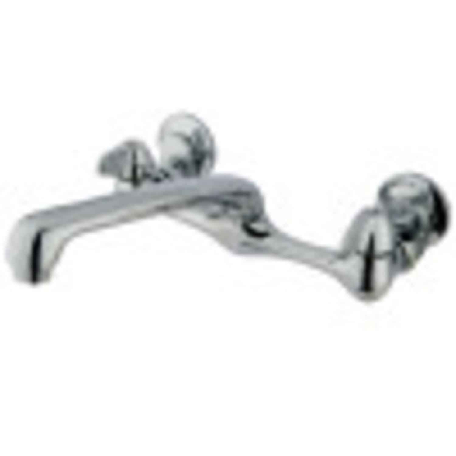 Polished Chrome Wall Mount Kitchen Faucet with Cast Spout