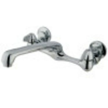 Kingston Brass Proseal 8-Inch Adjustable Centers Wall Mount Kitchen Faucet, Polished Chrome