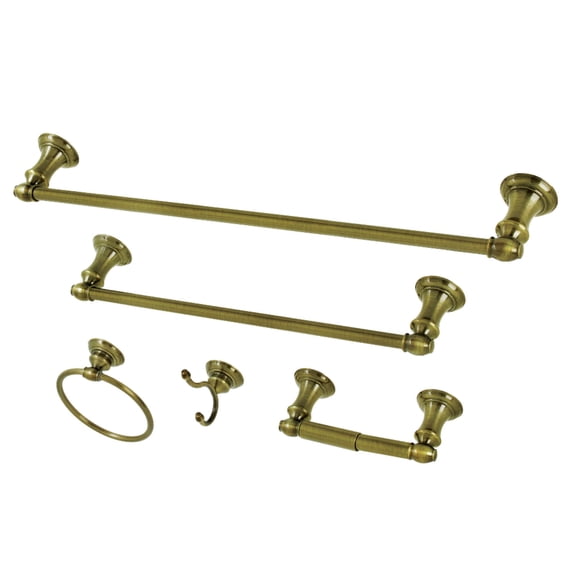 Kingston Brass BAHK2612478AB Provence 5 Piece Bathroom Package - Brass