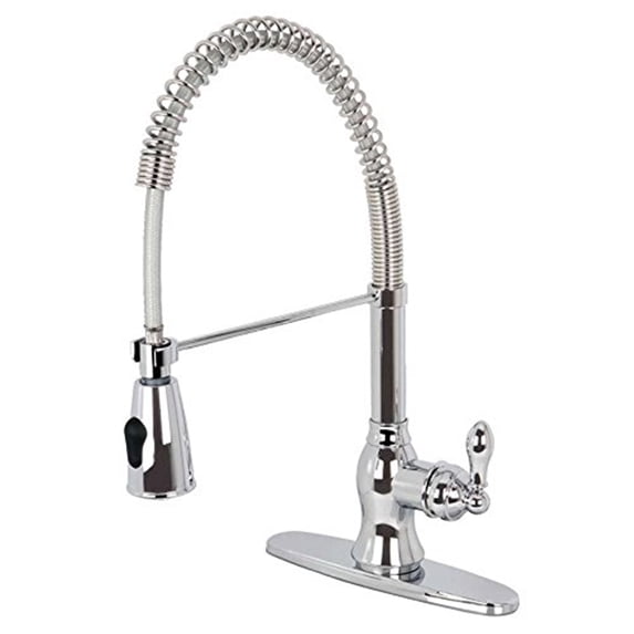 Kingston Brass GSW8891ACL Gourmetier GSW8891ACL American Classic 8\" Centerset Single Handle Kitchen Faucets with Pull-Out Sprayer, Chrome