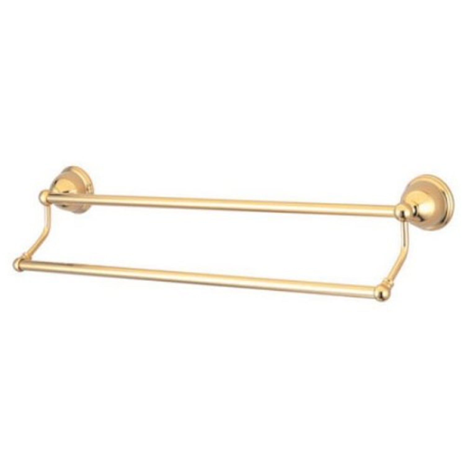 Polished Brass 18-Inch Dual Wall Mounted Towel Bar