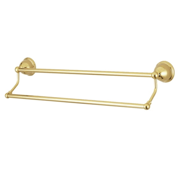 Kingston Brass Restoration 18-Inch Dual Towel Bar, Wall Mounted in Polished Brass