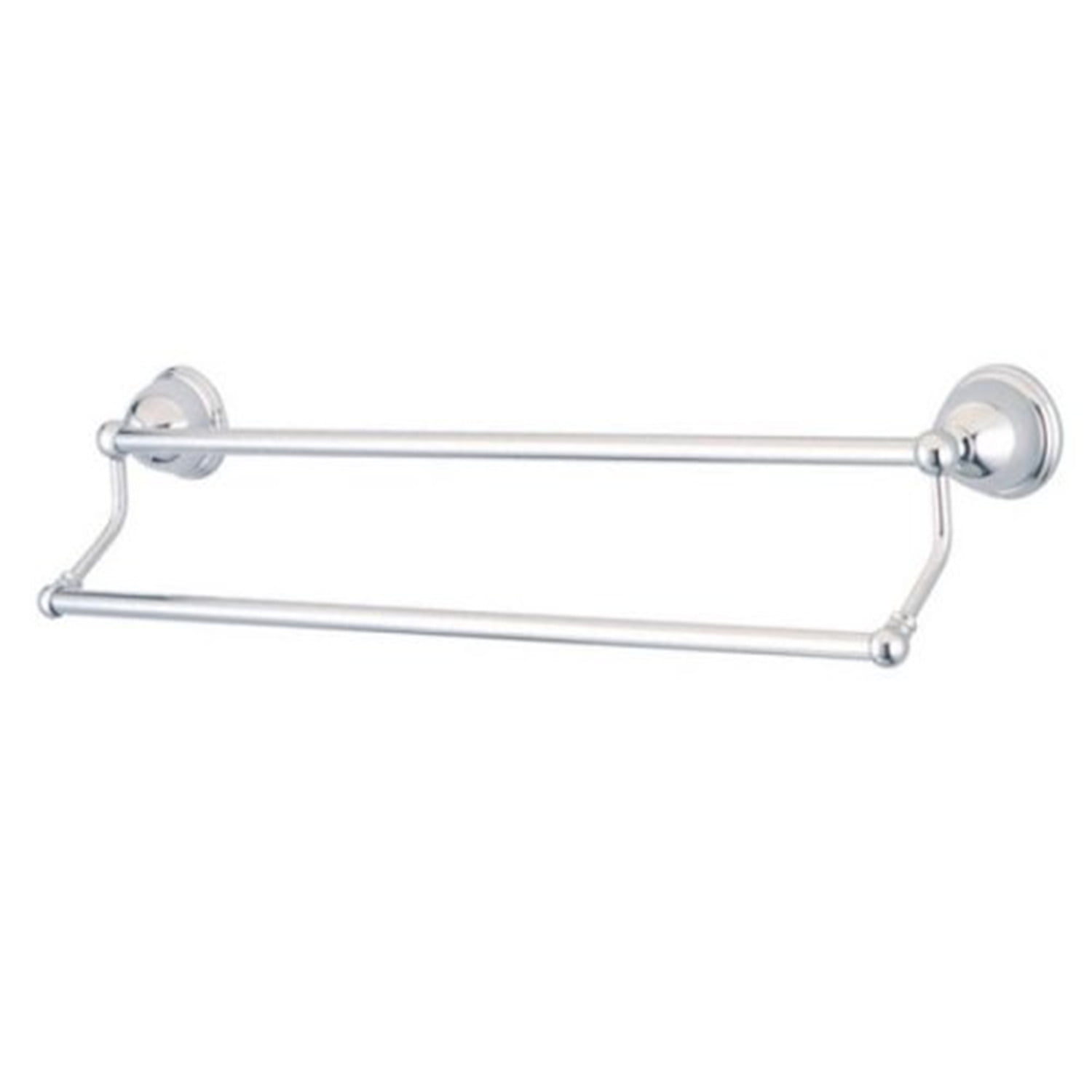 Polished Chrome 24-Inch Dual Wall Mounted Towel Bar