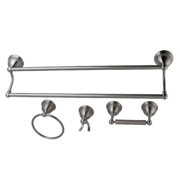 Kingston Brass Restoration 4-Piece Bathroom Hardware Brushed Nickel Brushed Nickel Finish