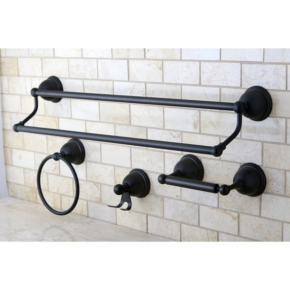 Kingston Brass Restoration 4-Piece Bathroom Hardware Oil Rubbed Bronze Oil Rubbed Bronze Finish