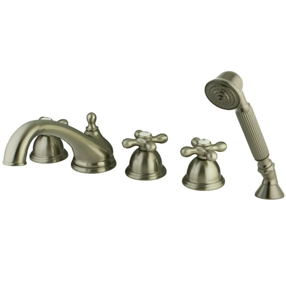 Kingston Brass KS33585AX Magellan 5-Piece Roman Tub Faucet with Hand Shower, Brushed Nickel