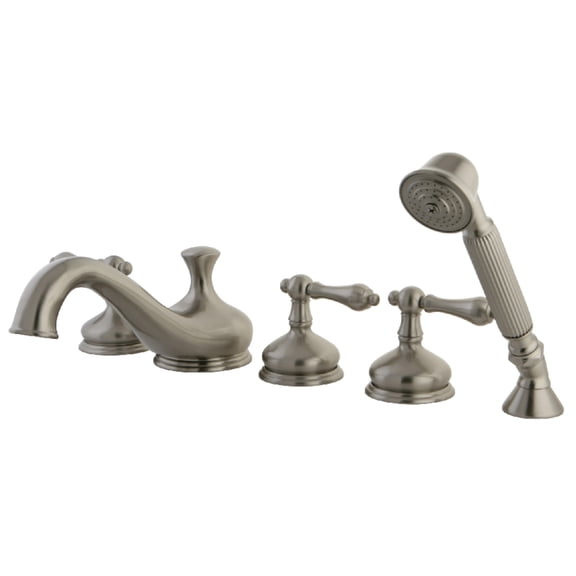 Kingston Brass KS33385AL Restoration 5-Piece Roman Tub Faucet with Hand Shower, Brushed Nickel