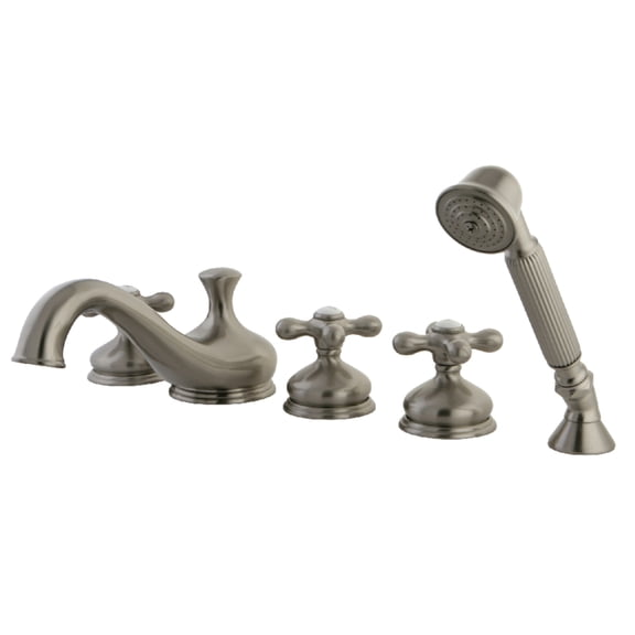 Kingston Brass KS33385AX Milano 5-Piece Roman Tub Faucet with Hand Shower, Brushed Nickel