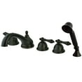 thumbnail image 1 of Kingston Brass KS33555AL Milano 5-Piece Roman Tub Faucet with Hand Shower, Oil Rubbed Bronze, 1 of 4