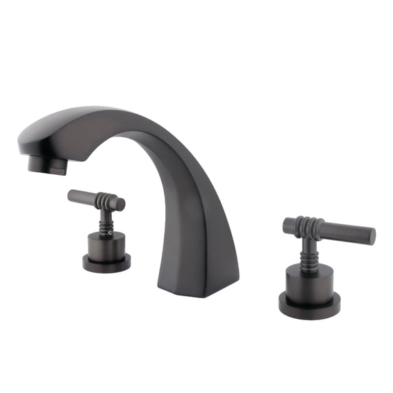Kingston Brass KS4365ML Two-Handle Deck Mount Roman Tub Faucet, Oil Rubbed Bronze