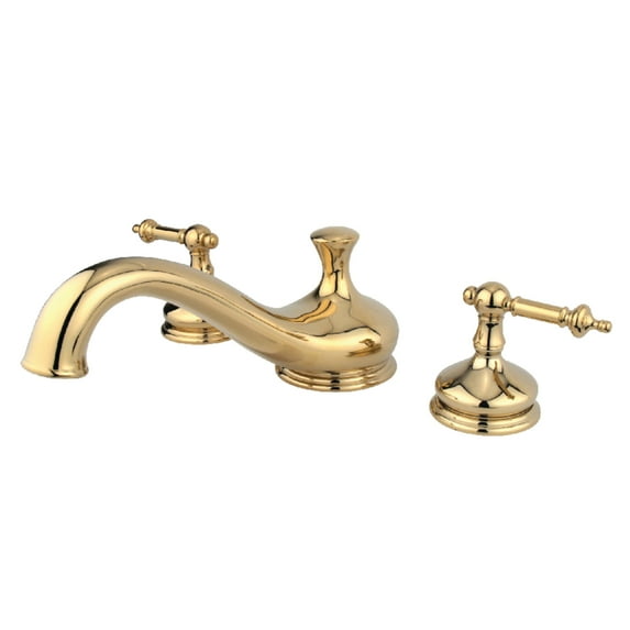 Kingston Brass KS3332TL Templeton Two-Handle Deck Mount Roman Tub Faucet, Polished Brass