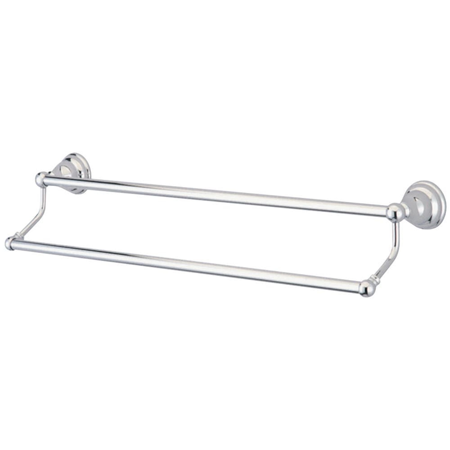 Polished Chrome 18-Inch Dual Wall Mounted Towel Bar