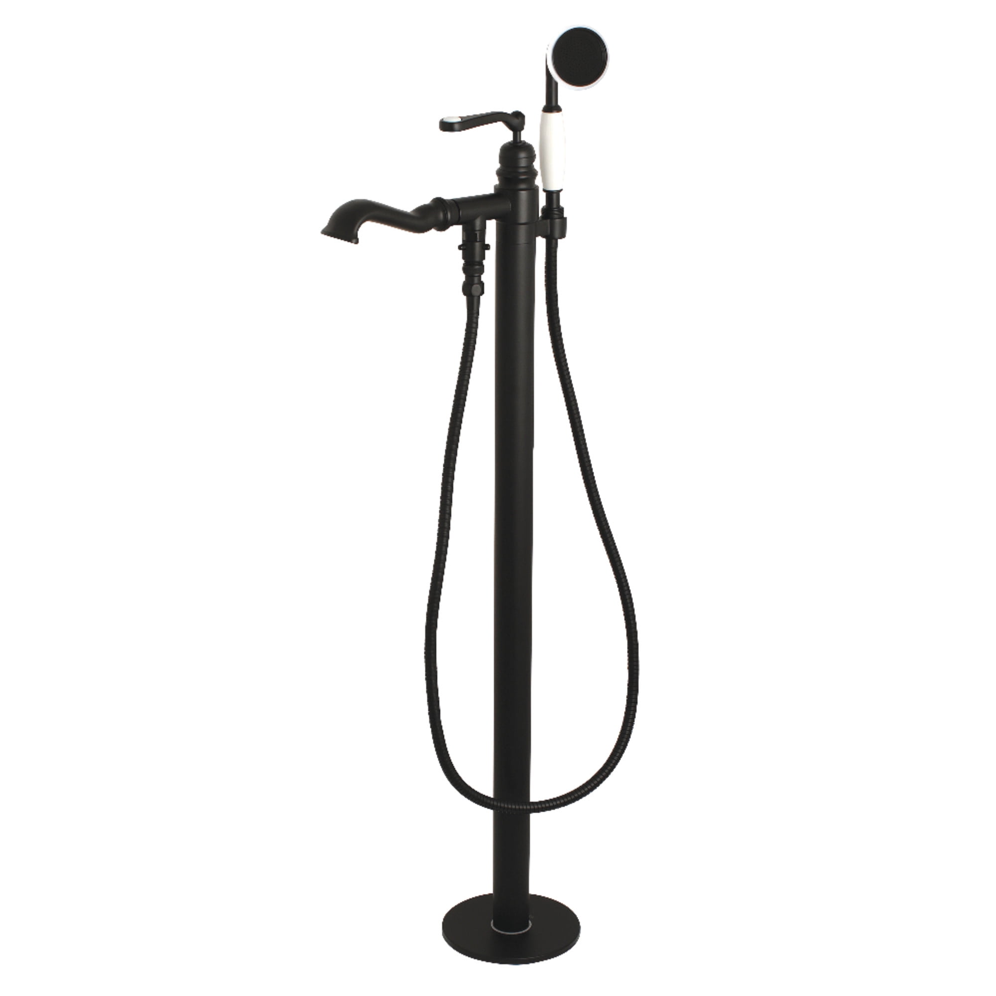 Kingston Brass KS7010RL Royale Freestanding Tub Faucet with Hand Shower, Matte Black