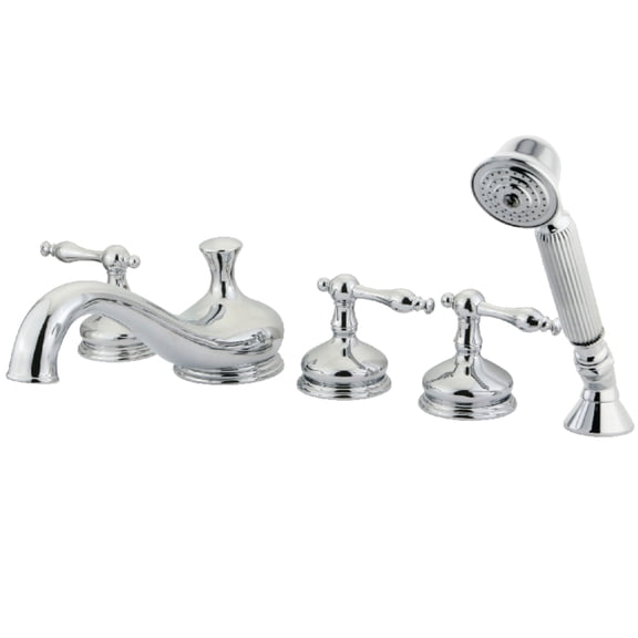 Kingston Brass KS33315NL Roman 5-Piece Roman Tub Faucet with Hand Shower, Polished Chrome