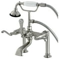 thumbnail image 1 of Aqua Vintage AE103T8FL Royale 7" Center Deck-Mount Clawfoot Tub Faucet with Hand Shower, Brushed Nickel, 1 of 5