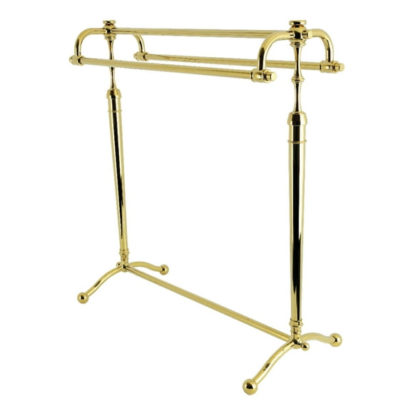 Kingston Brass SCC2262 Warwick 28-Inch Freestanding Pedestal 3-Tier Towel Rack in Polished Brass