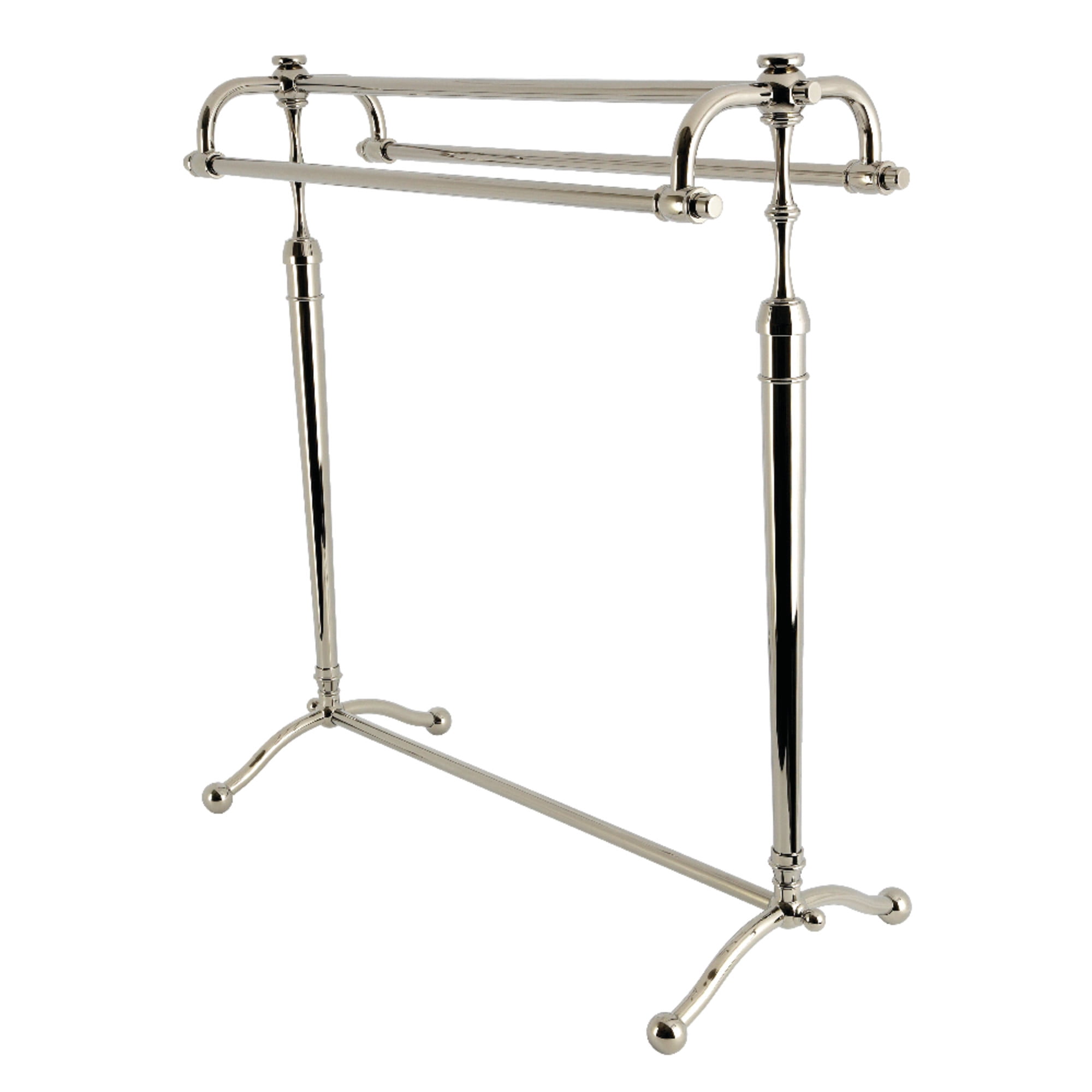 Kingston Brass Warwick 28-Inch Freestanding Pedestal 3-Tier Towel Rack in Polished Nickel