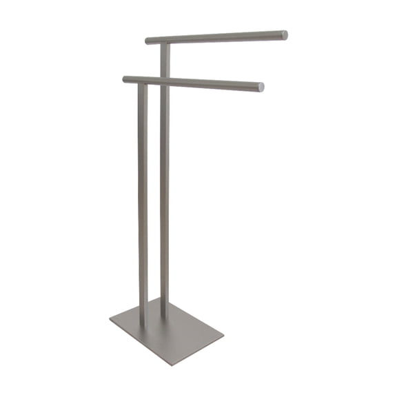 Kingston Brass SCC6038 Edenscape 32-7/16 Inch Freestanding Pedestal 2-Tier L-Shape Towel Rack in Brushed Nickel