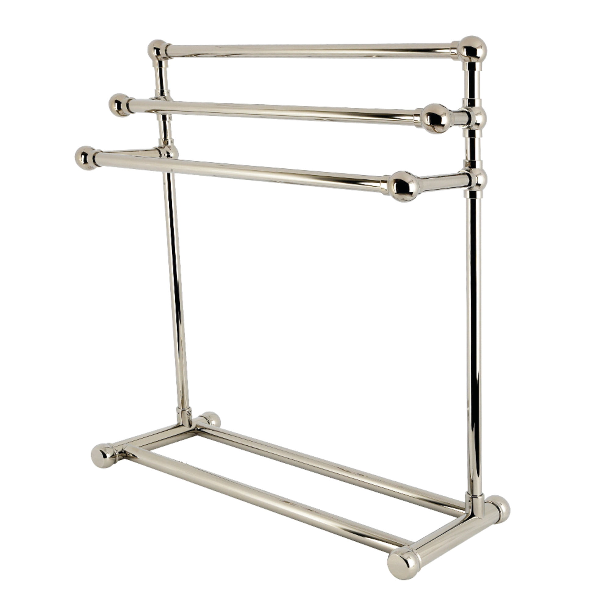 Kingston Brass SCC8236 Maximilien 28" Freestanding Pedestal 3-Tier Towel Rack, Polished Nickel