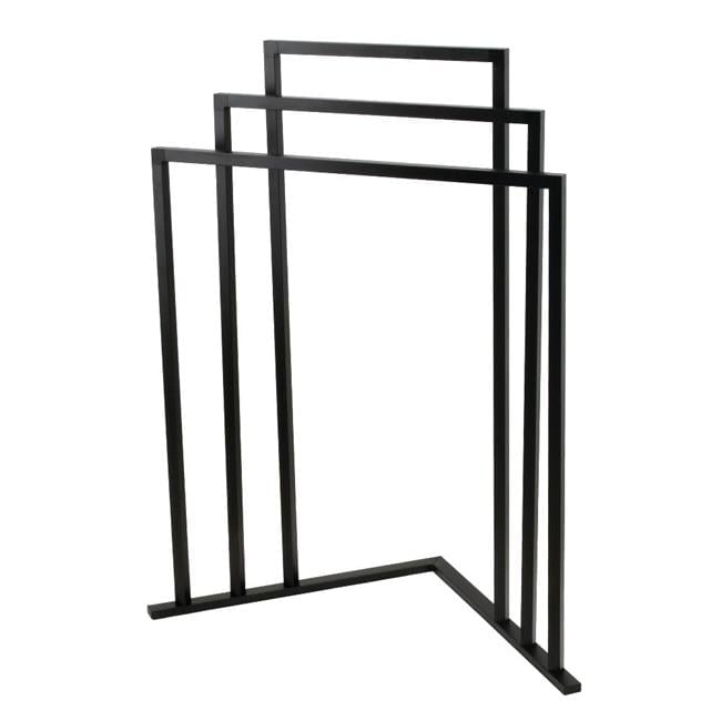 Matte Black Steel 3-Tier Freestanding Corner Towel Rack
