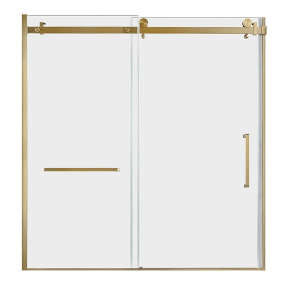 Kingston Brass SSD60608SR7 60 x 60 Right Handed Shower Door, Brushed Brass
