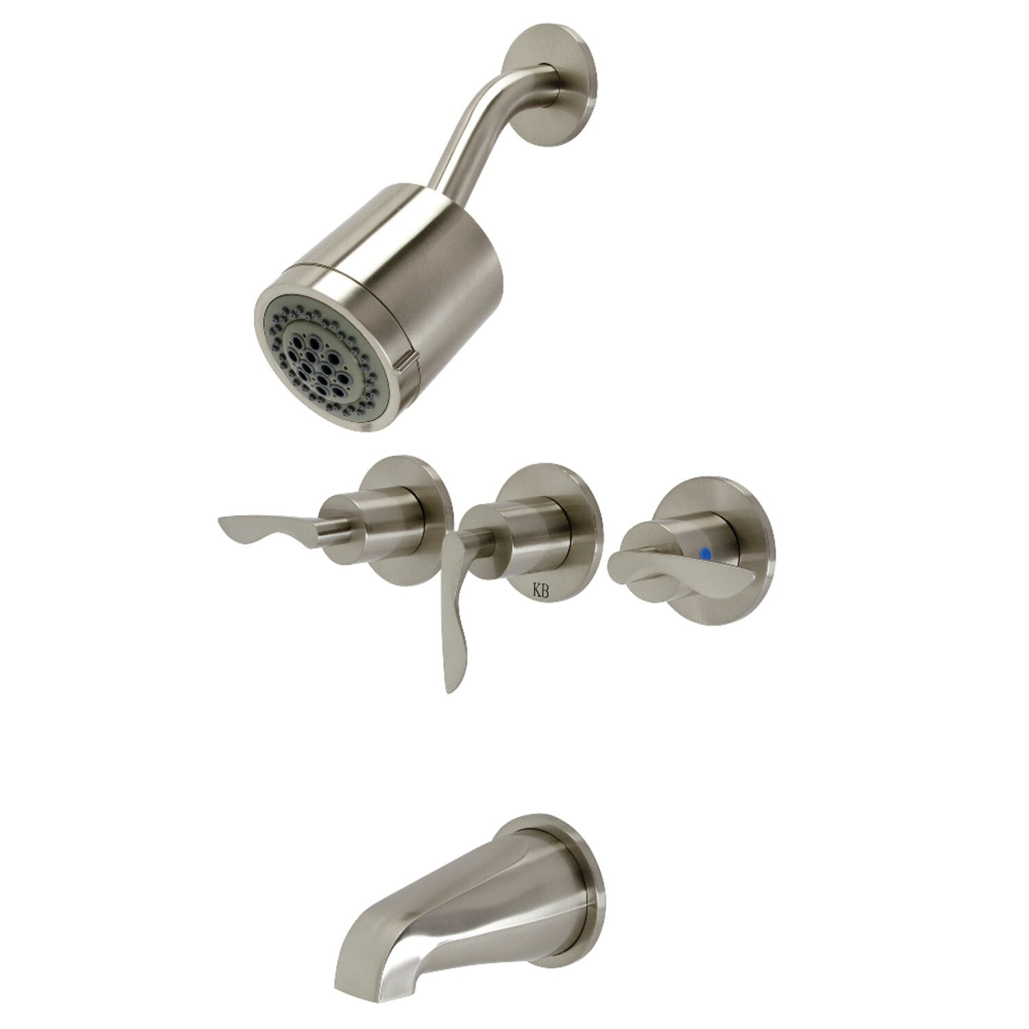 Kingston Brass KBX8140DKL Wannen-/Duscharmatur – 2 Griffe, Matte Black, Messing