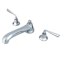 Kingston Brass KS4301ZL Silver Sage Two-Handle Deck Mount Roman Tub Faucet, Polished Chrome