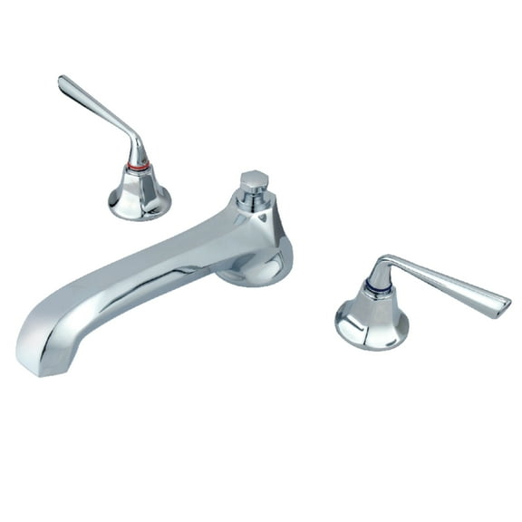 Kingston Brass KS4301ZL Silver Sage Two-Handle Deck Mount Roman Tub Faucet, Polished Chrome