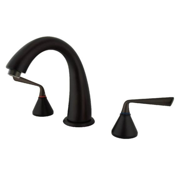 Kingston Brass KS2365ZL Silver Sage Two-Handle Deck Mount Roman Tub Faucet, Oil Rubbed Bronze