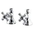 thumbnail image 1 of Kingston Brass  Straight Stop Shut Off Valve with Procelain Cross Handle, Polished Chrome, 1 of 1