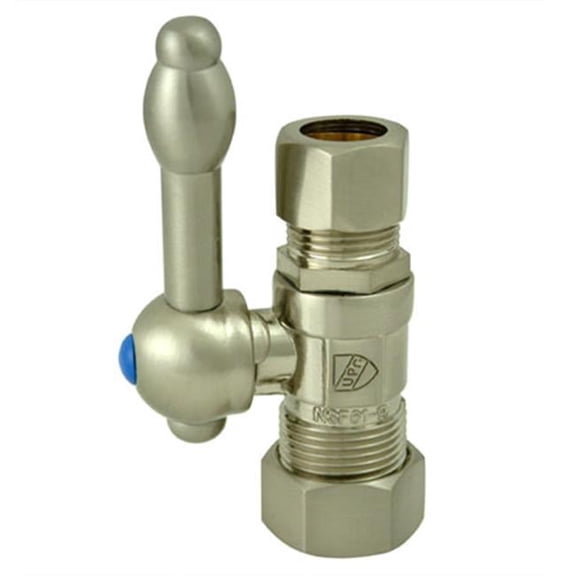 Kingston Brass  Straight Stop With .62 in. OD Compression x .5 in. OD Compression - Satin Nickel