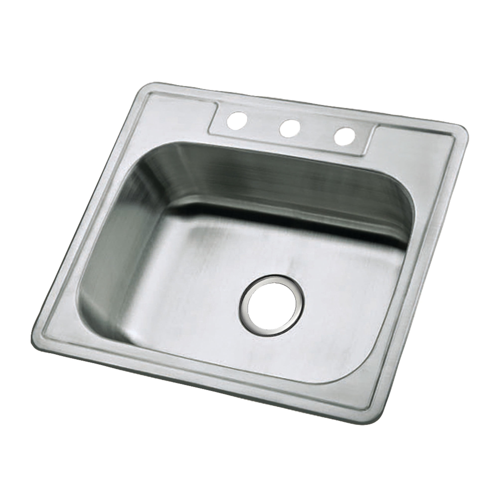 Gourmetier GKTS2520 Studio 25" Stainless Steel Self-Rimming Single Bowl Drop-In Kitchen Sink, Brushed