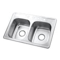 thumbnail image 1 of Gourmetier GKTD33226 Studio 33" Stainless Steel Self-Rimming Double Bowl Drop-In Kitchen Sink, Brushed, 1 of 8
